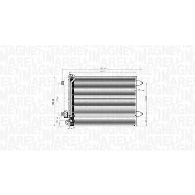 Abbildung von MAGNETI MARELLI 350203919000 Klimakondensator mit Trockner 590x438x16 438 590 16 VOLKSWAGEN: Passat B6 Variant, B7 CC