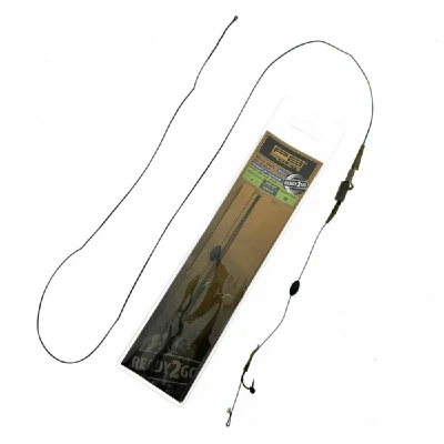 Abbildung von PB Products R2G SR Clip Leader 90 + Ronnie Hinged Stiff Weed Rig Hakengröße 4 (90cm) (2 Stück) Karpfen Vorfächer