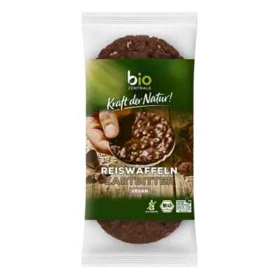 Abbildung von biozentrale Reiswaffeln Zartbitterschokolade 100 g vegan &amp; glutenfrei Ballaststoffquelle nicht frittiert