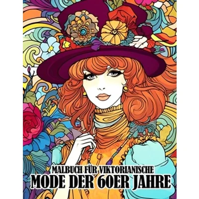 Abbildung von Malbuch für viktorianische Mode der 60er Jahre: durch die Jahrhunderte Ausmalbilder mit aufwendigen Designs Erwachsene Stressabbauende Geschenkidee Fashionistas