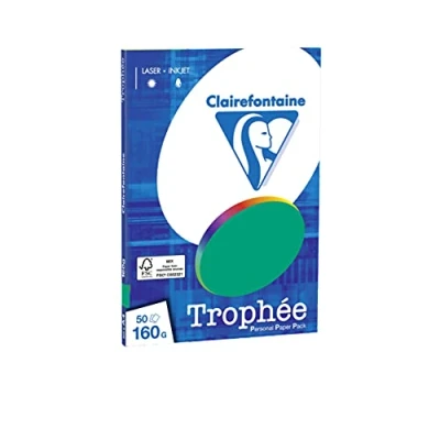 Abbildung von 10 x Clairefontaine Kopierpapier Trophee A4 160g/qm 50 Blatt tannengrü