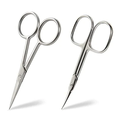 Abbildung von BEZOX Profi Hautschere set, Multifunktion 2 Stück Schere mit fein gebogener Schnittfläche for Haare, Papier, Handarbeit etc.