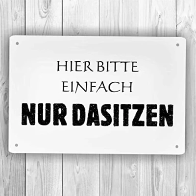 Abbildung von Homeyourself Holzschild in 12 x 18 cm Hier Bitte einfach nur dasitzen