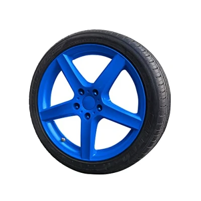 Abbildung von Foliatec Sprühfolie Auto Felgenfolie Sprüh Lack Set für 4 Felgen, Abziehbar, Gute Deckkraft, neon blau, 2x 400ml Folie &amp; Grundierung