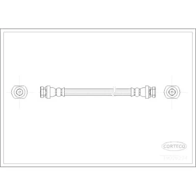 Abbildung von CORTECO 19026274 Bremsschläuche Hinterachse 200 MITSUBISHI: COLT 5, PAJERO 1, 1 Canvas Top