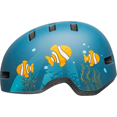 Abbildung von Bell Unisex Jugend Lil Ripper Fahrradhelme, Matte Gray/Blue Fish, Einheitsgröße