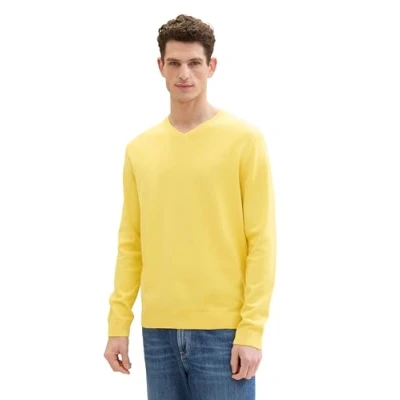 Abbildung von TOM Tailor MIT Vausschnitt Strickpullover, Herren, Größe: XXL, Sunny yellow