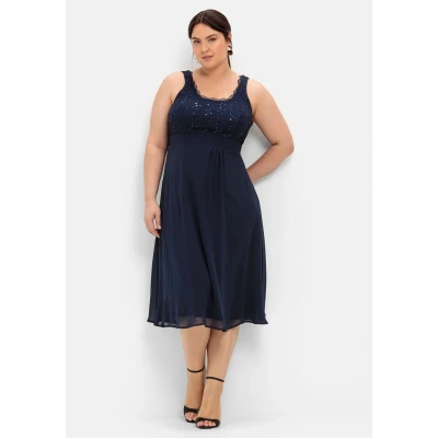 Abbildung von Sheego Cocktailkleid/festliches Kleid, Damen, Größe: 44, Navy