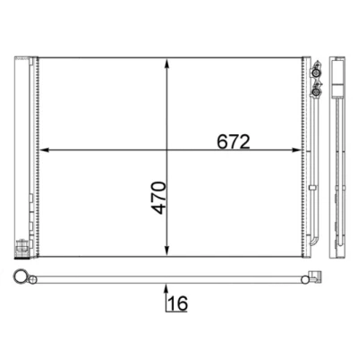 Abbildung von MAHLE ORIGINAL AC 567 000S Klimakondensator mit Trockner 622, 672 BMW: 5 Touring, GT, Limousine kfzteile, kfzteile24, bandel online, bandel, atp