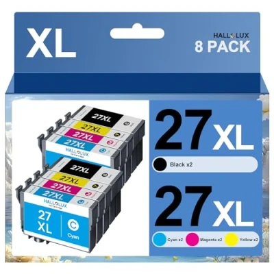 Abbildung von 27 XL Multipack 27XL Druckerpatronen Kompatibel für Epson WF 3620 Workforce 3640DTWF 7710DWF 7720DTWF (2 Schwarz, 2 Cyan, Magenta, Gelb)