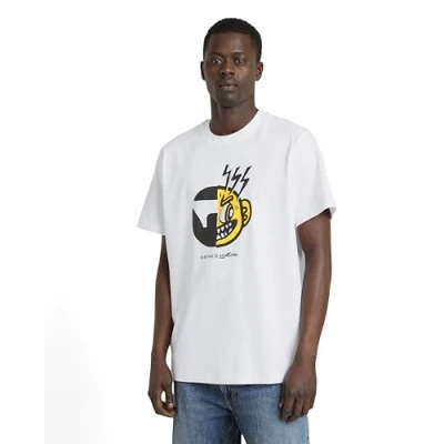 Abbildung von G Star Unisex FACE Cartoon Tshirt print, Herren, Größe: Large, White