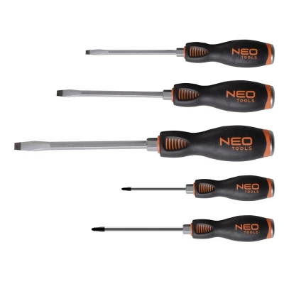 Abbildung von NEO TOOLS 04 240 Schraubendrehersatz 5 SL5.5, SL6.5, SL8, PH1, PH2 Display (Karton) magnetisch