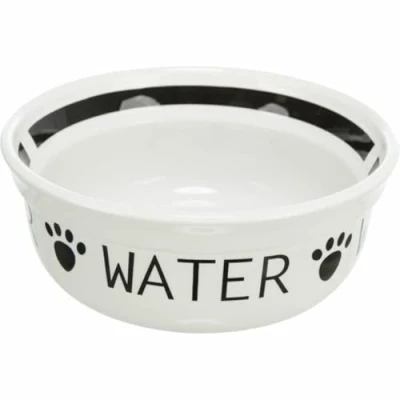 Abbildung von Trixie Schüssel „Wasser“, Keramik, 1,6 l/ø 20 cm, weiß/schwarz