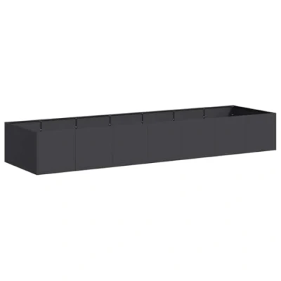 Abbildung von vidaXL Pflanzkübel Schwarz 280x80x40 cm Stahl, Pflanzschale, Garten Pflanzkübel, Outdoor Pflanzgefäß, Hochbeet, Blumenkasten