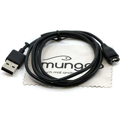 Abbildung von Ladekabel kompatibel für Garmin Forerunner 45, 45S, 245, 245 Music, 935, 945 / Instinct/Legacy Hero Series/Legacy Saga Series/USB Ladegerät Lade Kabel OTB mit mungoo Displayputztuch