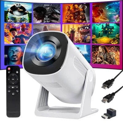 Abbildung von Mini Beamer Handy【Auto Trapezkorrektur】 YOTON Y4 Tragbarer Projektor Bluetooth, 2025 Neuer Full HD Videoprojektor für Heimkino, 50% Zoom Outdoor Projector Kompatibel mit HDMI/USB/Phone/PS5/Fire Stick
