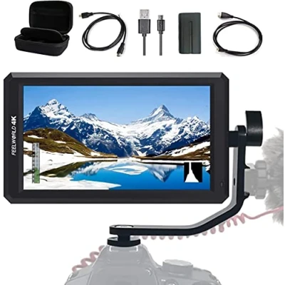 Abbildung von Feelworld F6 Kameramonitor 5.7 Zoll 1920 x 1080 DC 8V 4K HDMI 3D LUT Field Monitor Schwenkarm mit Stromausgang für DSLR und Gimbals