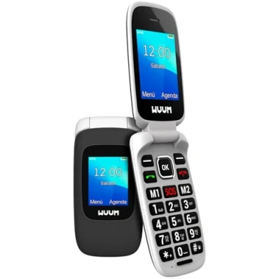 Abbildung von WUUM CLAP Klapp Handy mit Zwei Displays Große Tasten und Ziffern 2 Direktspeicher SOS Taste Bluetooth Großer 800mAh Akku USB C Schwarz