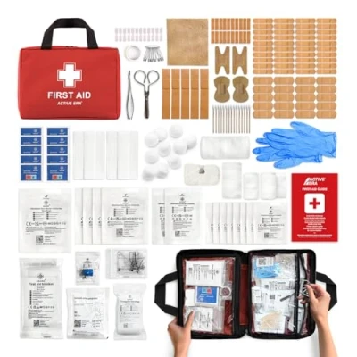 Abbildung von Active Era Premium Erste Hilfe Set 180 teiliger Kasten Notfall Ausrüstung inkl. Kühlpacks, Pflaster, Rettungsdecke für Zuhause, Reise oder als Outdoor ISO 13485