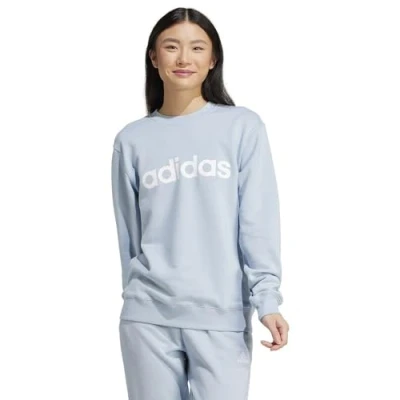 Abbildung von adidas Sportswear Essentials Linear French Terry Sweatshirt, Damen, Größe: Large, Blue/white