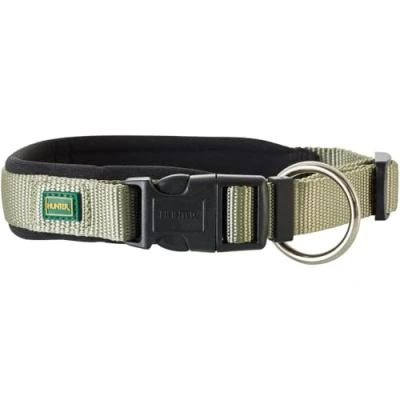 Abbildung von HUNTER Neopren VARIO PLUS Halsung, Hundehalsband, Nylon, mit gepolstert, 40/2,0 (S M), oliv/schwarz