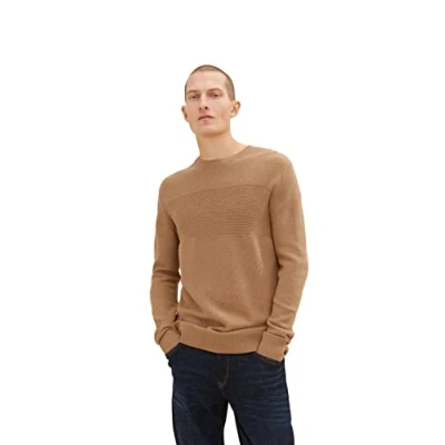 Abbildung von TOM TAILOR Herren 1035763 Pullover, 18950 Havana Brown Melange, L