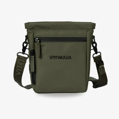 Abbildung von Vitomalia® Deluxe Tasche für Hunde: Multifunktionale Umhängetasche mit waschbarer Leckerlitasche, Gassitasche, Futtertasche, Kotbeutelspender &amp; Magnetverschluss Perfekt Gassi Trainig (Khaki)