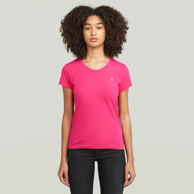 Abbildung von G STAR Overdyed Eyben SLIM Tshirt basic, Damen, Größe: Large, Pink peacock