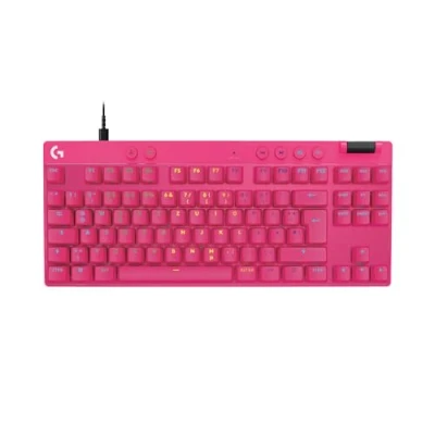 Abbildung von Logitech G PRO X TKL Rapid Tenkeyless kabelgebundene Gaming Tastatur mit magnetischen Analogschaltern, Trigger Modus, einstellbarem Auslöser, anpassbarer RGB Beleuchtung, DEU QWERTZ Magenta