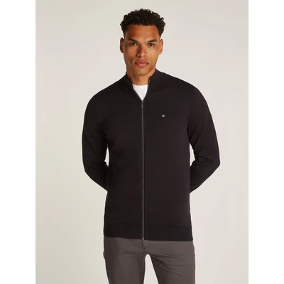 Abbildung von Calvin Klein ZIP Jacket Strickjacke, Herren, Größe: Large, Black