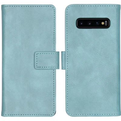 Abbildung von Samsung Galaxy S10 Hülle Kunstleder iMoshion Klapphülle Handyhülle Hellblau
