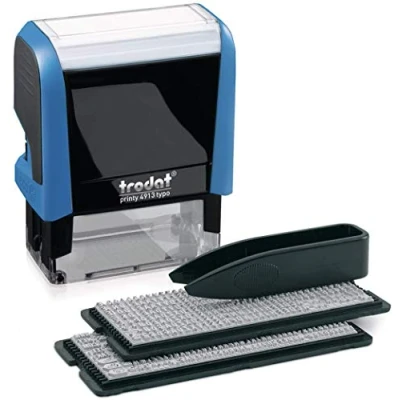 Abbildung von TRODAT Stempel Printy 4913 Typomatic, Textstempel mit Textplatte zum Selbersetzen, selbstfärbend