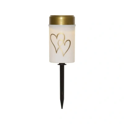 Abbildung von LED Solar Erdspießleuchte Hearty, weiß/gold 12 cm Kunststoff
