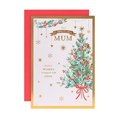 Abbildung von Hallmark Weihnachtskarte für Mama klassisches illustriertes Design