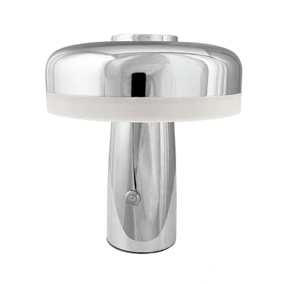 Abbildung von Dyberg Larsen LED Akku Tischlampe Porter, chrom, Höhe 16 cm