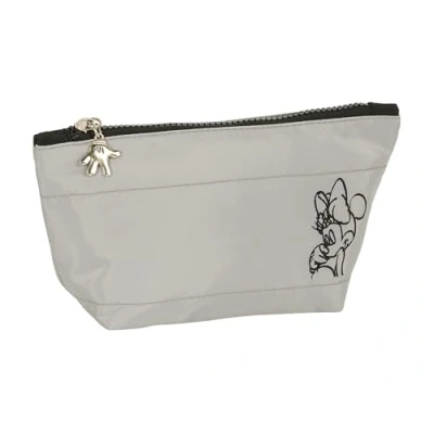 Abbildung von Minnie Teen Sand Schultasche für Kinder mit Make up Tasche, Kulturbeutel, ideal Verschiedene Altersgruppen, bequem und vielseitig, Qualität Widerstandsfähigkeit, 23 x 8 12 cm, Steingrau,