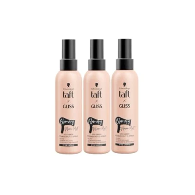 Abbildung von Taft x Gliss Volumen Föhnschutz Spray Blow dry Volume Mist (3x 150 ml), für 2x mehr am Ansatz &amp; Fülle in den Längen, bietet Hitzeschutz bis zu 230 C