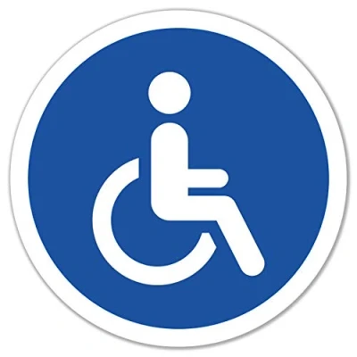 Abbildung von 10 Stück Behinderten Aufkleber Rollstuhl Autoaufkleber 9,5 x 9,5cm Behindertenschild Rollstuhlfahrer WC Türaufkleber