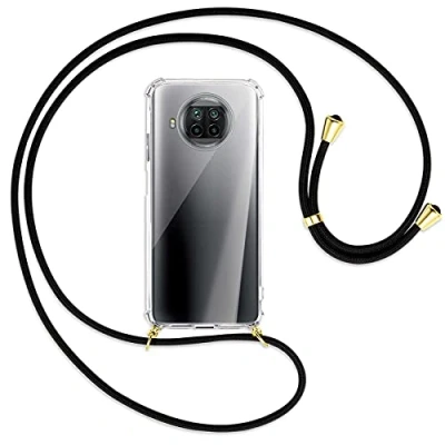Abbildung von mtb more energy® Handykette kompatibel mit Xiaomi Mi 10T Lite 5G (6.57&#039;&#039;) schwarz/Gold Smartphone Hülle zum Umhängen Anti Shock Strong Full TPU Case
