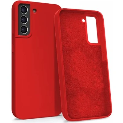Abbildung von MyGadget Hülle für Samsung Galaxy S21 FE Gummierte Handyhülle [ 3 Layer Struktur ] Schutzhülle mit Soft Inlay &amp; Hardcase Cover außen Rot