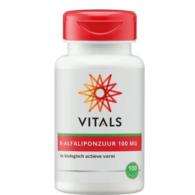 Abbildung von Vitals R Alpha Liponsäure 100 Kapseln mit 100mg der biologisch aktiven Form. Bio enhanced Natrium Lipoat von GeroNova. Stabil und hoher Bioverfügbarkeit.