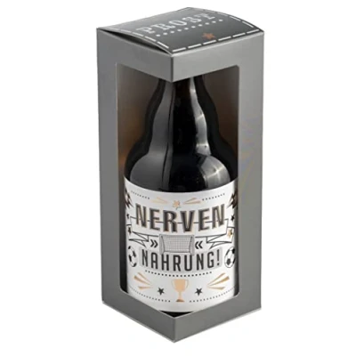 Abbildung von Jack`s Bierflasche Fußball &quot;Nervennahrung&quot; mit Geschenkverpackung 0,33 l/Männergeschenk/Zum Geburtstag/Party/Fußball