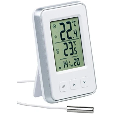 Abbildung von PEARL Raumthermometer Digit Innen &amp; Außen MIN MAX Thermometer Wetterstation mit Außenfühler