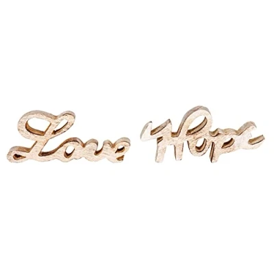 Abbildung von levandeo Schriftzug Set Love Hope BxH 14x7cm Braun Mango Holz Natur Deko Aufsteller Tischdeko Wohndekoration Geschenk