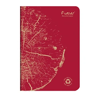 Abbildung von Clairefontaine 684863C FOREVER Premium Notizheft 14,8x21cm, 90g Recycling Papier, 48 Blatt, liniert, Rot, 1 Stück