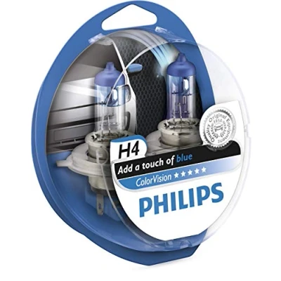 Abbildung von Philips 36793528 ColorVision Scheinwerferlampe H4 2 er Kit, blau