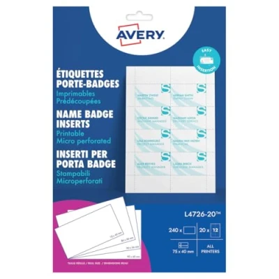 Abbildung von Avery L4726 20 Namensschild Einsteckschilder 40 x 75 mm