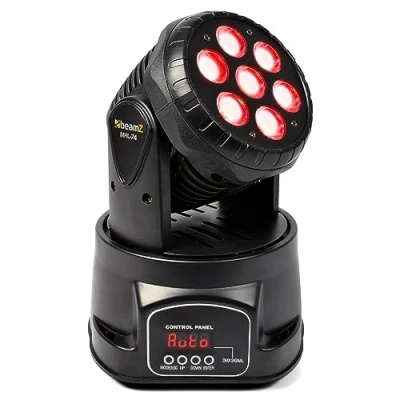 Abbildung von BEAMZ MHL74 Moving Head LED Disco Licht, mini Washer, RGBW Movinghead DMX, automatischer Modus, musikgesteuert Discolicht Partylicht, DJ, Clubs, Bars, Veranstaltungstechnik