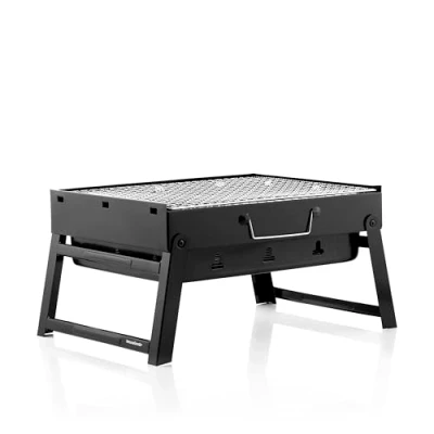 Abbildung von InnovaGoods® Klappbarer tragbarer Grill, Holzkohle BearBQ, Leicht und Einfach zu Handhaben, Kompakt, Robust Langlebig, Schwarz, Eisen
