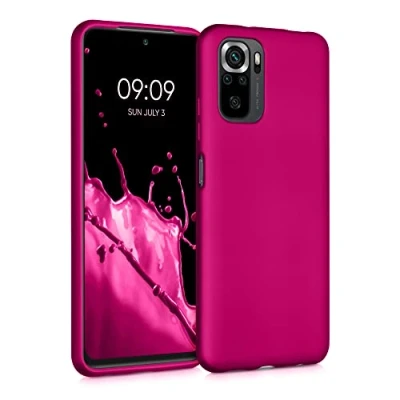 Abbildung von kwmobile Case kompatibel mit Xiaomi Redmi Note 10 / 10S Hülle Schutzhülle aus Silikon metallisch schimmernd Handyhülle Metallic Pink